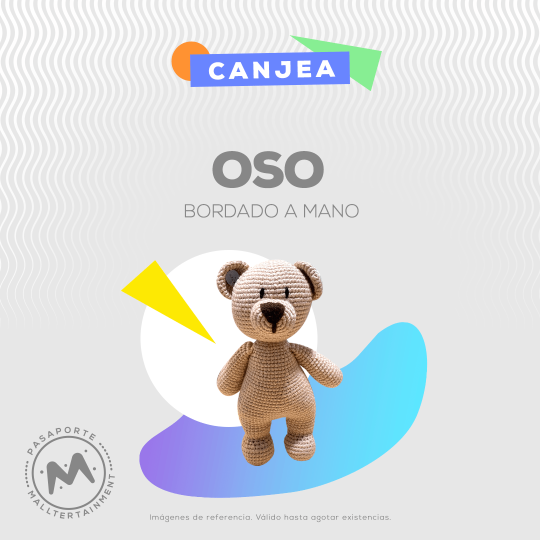 Oso bordado a mano