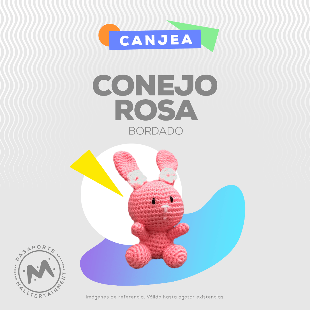conejo bordado a mano.